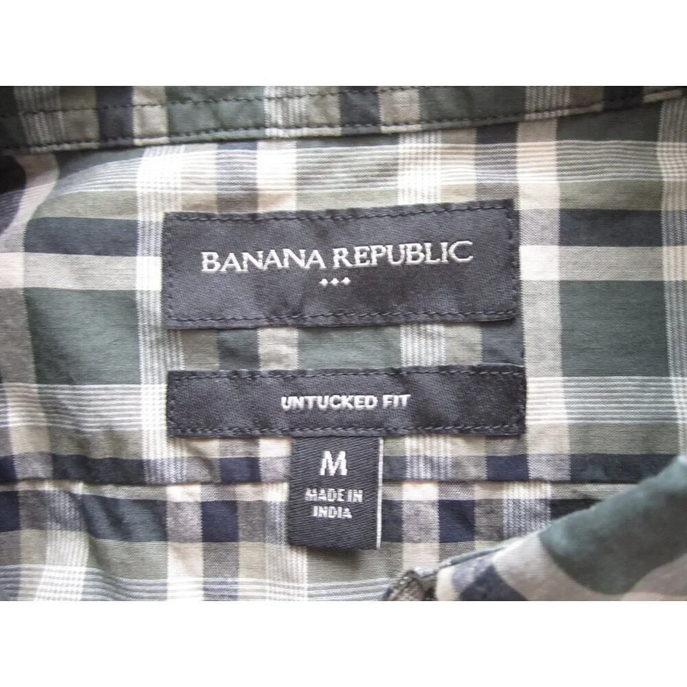 Men's Banana Republic Plaid Button Cotton Long Sleeve Shirt Sz M (MT643)